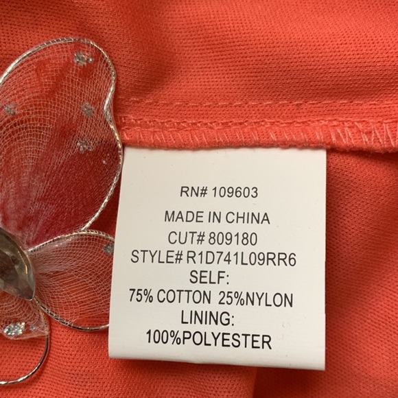 Rabbit Rabbit Rabbit Designs Coral Sheath Embroidered Lace Dress Women's Size 5 - Picture 3 of 9